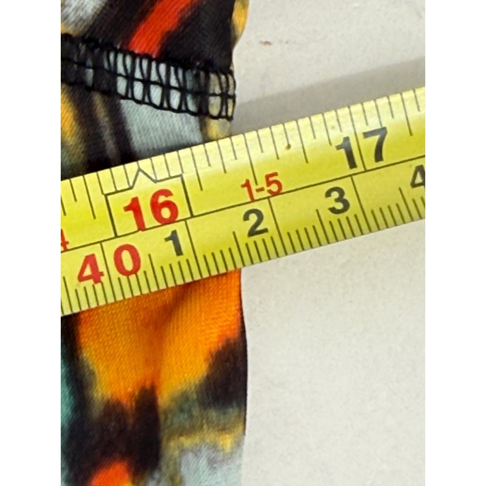 Vogo Athletica Womens Abstract Print Activewear Tee‎ Mesh Back Orange Pink Sz S - Picture 6 of 8